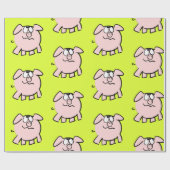 Funny 2 Cartoon Illustratie Varken Kies Kleurcadea Cadeaupapier (Vlak)