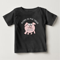 Funny 2 Cartoon Illustration Pink Pig 2019 Baby T