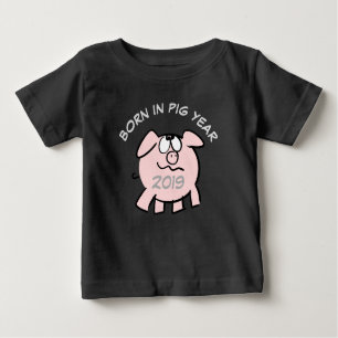 Funny 2 Cartoon Illustration Pink Pig 2019 Baby T