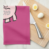 Funny 2 Cartoon Pig 2019 Kitchen Towel Theedoek (Quarter Fold)