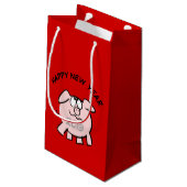 Funny 2 Cartoon Pig. 2019 Small Gift Bag Klein Cadeauzakje (Achterkant Gekanteld)