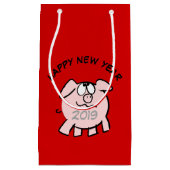 Funny 2 Cartoon Pig. 2019 Small Gift Bag Klein Cadeauzakje (Voorkant)