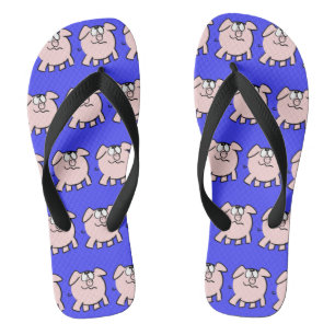 Funny 2 Cartoon Pig Kies Kleur Mannen Flip Flop
