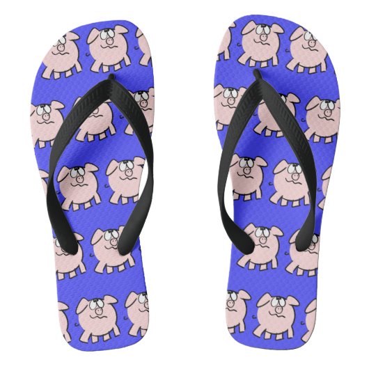 Funny 2 Cartoon Pig Kies Kleur Mannen Flip Flop (Voetbed)