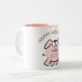 Funny 2 Cartoon Pig Year Zodiac Birthday Mok (Voorkant links)