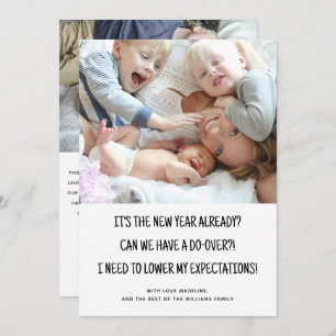 Funny 2 Foto laat nieuwjaarsfeestdag Feestdagenkaart