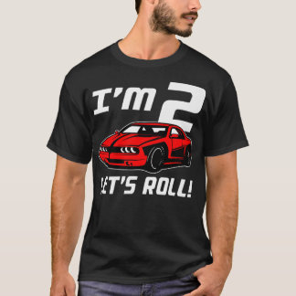Funny 2e verjaardag Gift Boys Toddlers Race Car 2  T-shirt