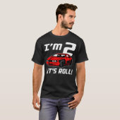 Funny 2e verjaardag Gift Boys Toddlers Race Car 2  T-shirt (Voorkant volledig)
