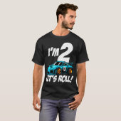 Funny 2e verjaardag Gift Boys Toddlers Race Car 2  T-shirt (Voorkant volledig)