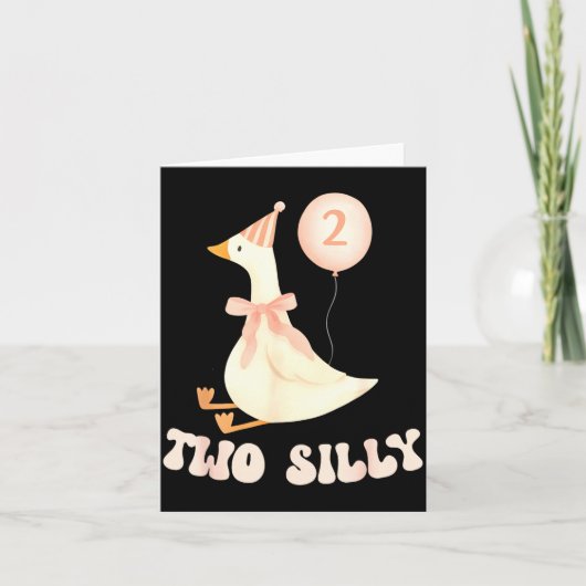 Funny 2nd Birthday Two Silly Goose 2 Year Old Birt Kaart (Voorkant)