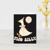 Funny 2nd Birthday Two Silly Goose 2 Year Old Birt Kaart (Gele Bloem)
