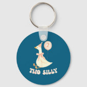 Funny 2nd Birthday Two Silly Goose 2 Year Old Birt Sleutelhanger (Voorkant)