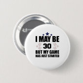 Funny 30th Birthday Baseball Fan 30 Year Old Birth Ronde Button 5,7 Cm (Voorkant /achterkant)