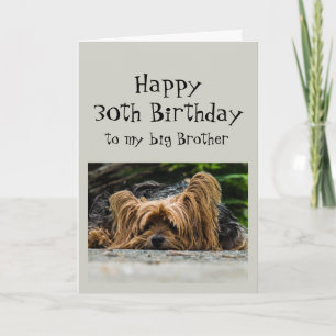 Funny 30th Birthday Big Brother Cute Dog Animal Kaart