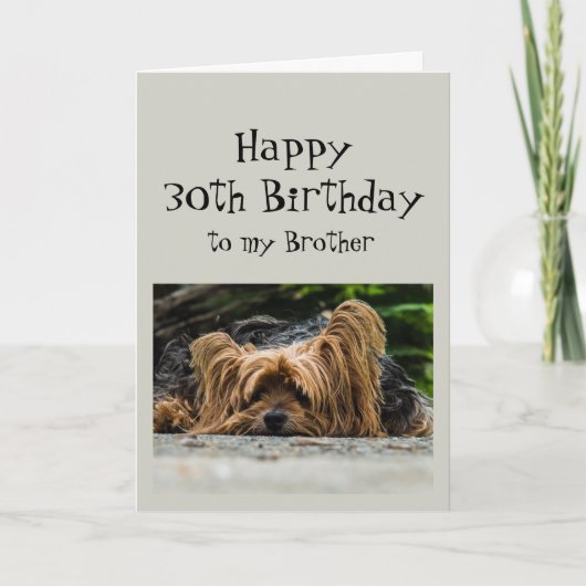 Funny 30th Birthday Brother Cute Dog Animal Kaart (Voorkant)