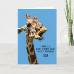 Funny 30th Birthday Card Kaart<br><div class="desc">Funny giraffe 30th verjaardagskaart die met uw gepersonaliseerd bericht aanpasbaar is. U kunt de leeftijd veranderen door op de 30/30e op de voorzijde en de binnenkant te klikken en de tekst uit te geven.</div>