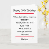 Funny 30th Birthday Cheeky Verse Birthday Card Kaart (Gele Bloem)