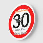 Funny 30th Birthday Joke 30 Road Sign Speed Limit Grote Klok (Hoek)