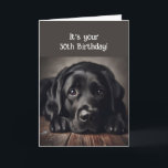Funny 30th Birthday, Labrador Retriever Kaart<br><div class="desc">Funny Birthday 30th,  Sad Dog,  original waterverf Labrador Retriever, </div>