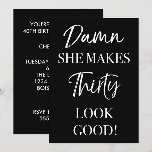 Funny 30th Birthday Party Kaart (Voorkant / Achterkant)