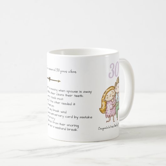 FUNNY 30th Wedding Jubileum Pear Aanpassen Koffiemok (Voorkant rechts)