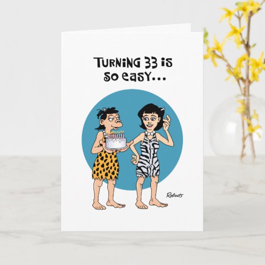 Funny 33rd Birthday Kaart (Gele Bloem)