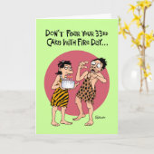 Funny 33rd Birthday Kaart (Gele Bloem)