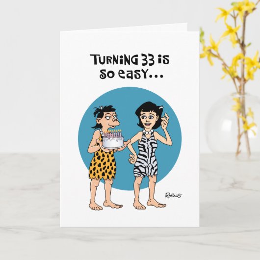 Funny 33rd Birthday Kaart (Gele Bloem)