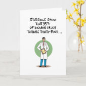 Funny 34th Birthday Kaart (Gele Bloem)