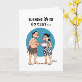 Funny 34th Birthday Kaart (Gele Bloem)