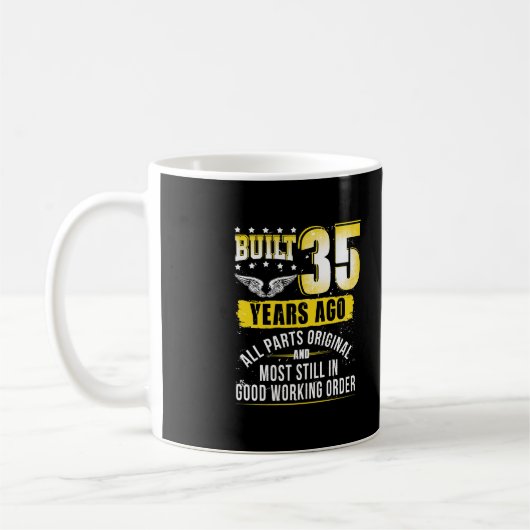 Funny 35th Birthday B-Day Gift Gezegde 35 Year Koffiemok (Links)