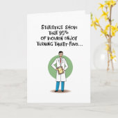 Funny 35th Birthday Kaart (Gele Bloem)