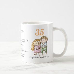 FUNNY 35th Wedding Jubileum Coral Customize Koffiemok