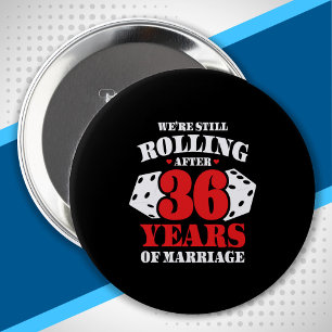 Funny 36e Jubileum paren getrouwd 36 jaar Ronde Button 4,0 Cm