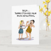 Funny 37th Birthday Kaart (Gele Bloem)