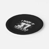 Funny 37th Birthday Quote Sarcastic 37 Year Old Papieren Bordje (Gekanteld)