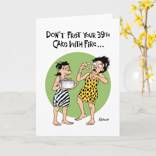 Funny 39th Birthday Kaart (Gele Bloem)