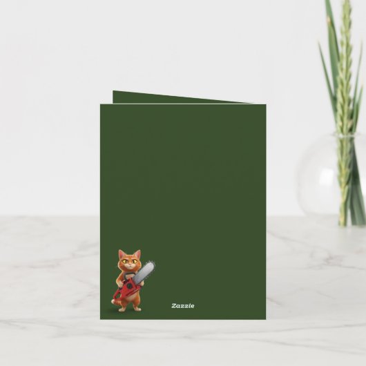 Funny 3 a.m. cat Christmas card Kaart (Achterkant)