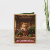 Funny 3 a.m. cat Christmas card Kaart (Voorkant)