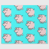 Funny 3 Cartoon Illustratie Varken Kies Kleurcadea Cadeaupapier (Vlak)