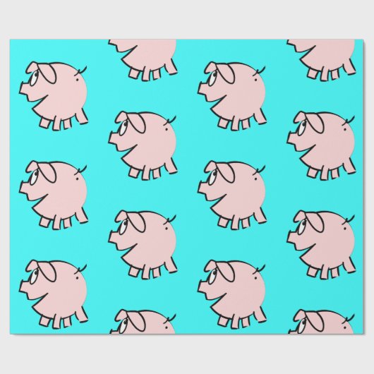 Funny 3 Cartoon Illustratie Varken Kies Kleurcadea Cadeaupapier (Vlak)