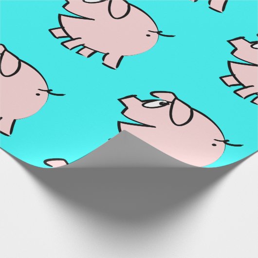 Funny 3 Cartoon Illustratie Varken Kies Kleurcadea Cadeaupapier (Hoek)