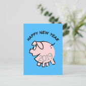 Funny 3 Cartoon Illustratie Varkenjaar geboortedag Uitnodiging Briefkaart (Staand voorkant)