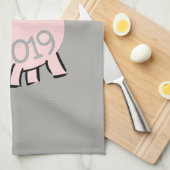 Funny 3 Cartoon Pig 2019 Kitchen Towel Theedoek (Quarter Fold)