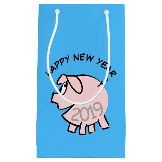 Funny 3 Cartoon Pig. 2019 Small Gift Bag Klein Cadeauzakje (Voorkant)