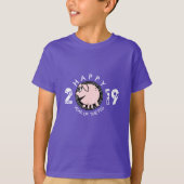 Funny 3 Cartoon Pig Year, aangepast 2019 Kinder T- T-shirt (Voorkant)