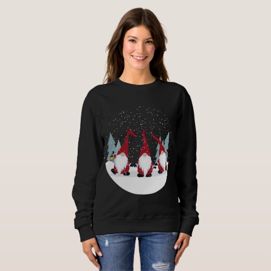 Funny 3 Nordic Gnomes Winter Kerstmis Zweeds Trui (Voorkant volledig)