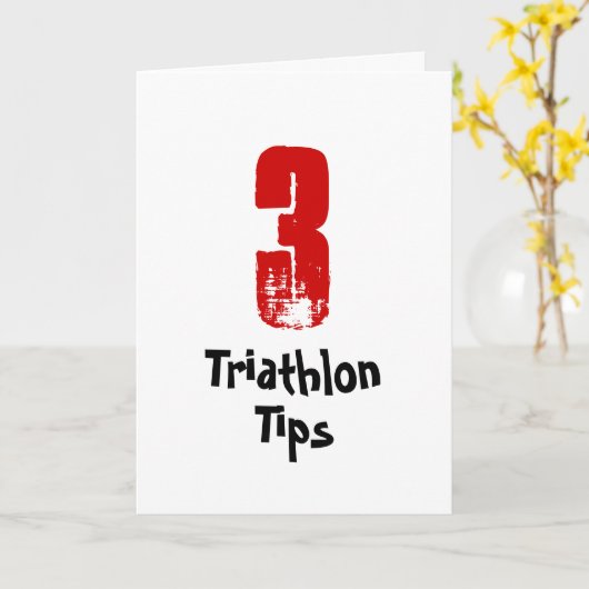 Funny 3 Triathlon Tips - Good Luck Triathlete Card Kaart (Gele Bloem)