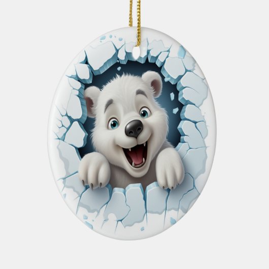 Funny 3D Ice Beer Christmas Keramisch Ornament (Rechts)