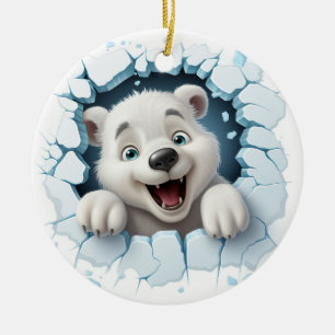Funny 3D Ice Beer Christmas Keramisch Ornament